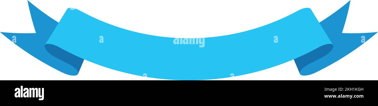 Blaues gekrümmtes Etikett. Banner für gefaltetes Papierband Stock Vektor