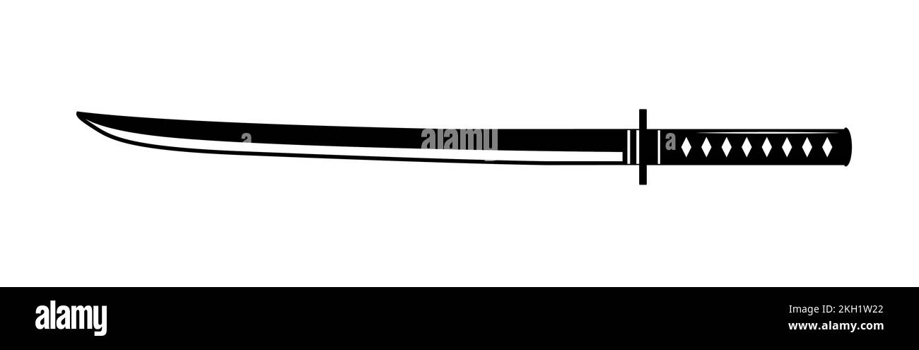 Japanisches Schwertsymbol Samurai Katana Vektorsymbol Stock Vektor