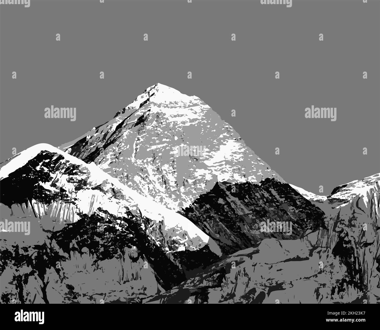 Vektorillustation des Mount Everest, himalaya, Nepal Stock Vektor