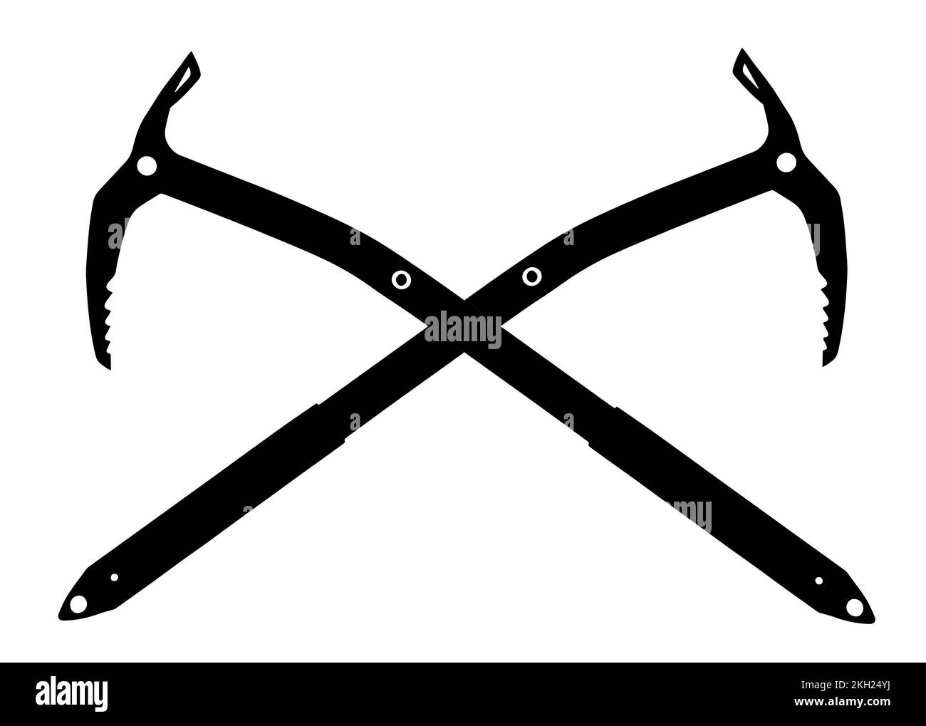 Zwei Eisäxte, Kletterausrüstung, Vektorlogo Stock Vektor