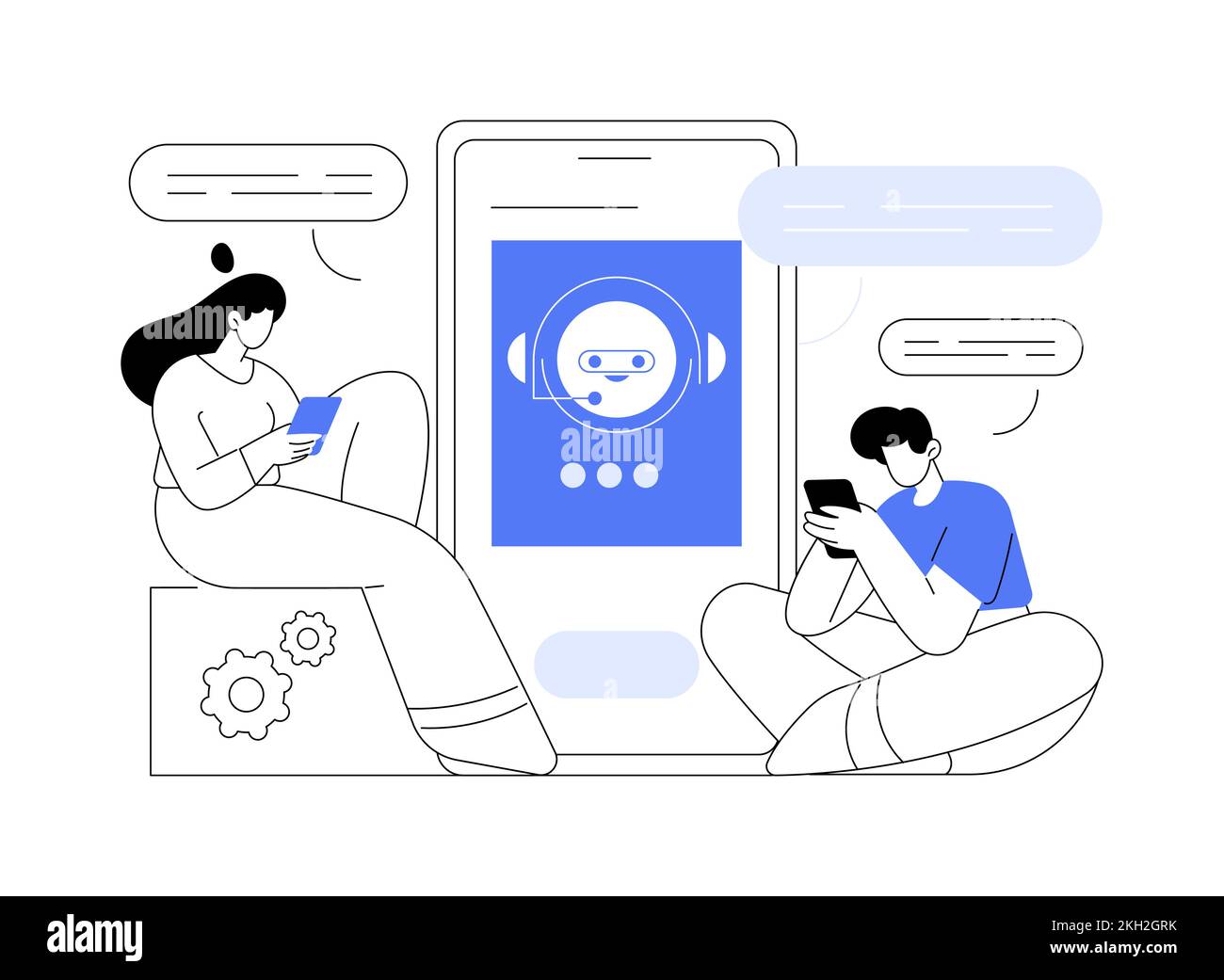 Chatbot Customer Service abstrakte Konzept Vektor Illustration. Stock Vektor