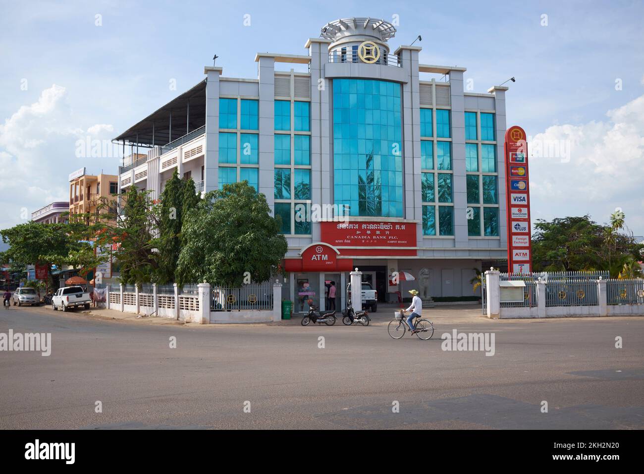 Canadia Bank Kampot Kambodscha Stockfoto