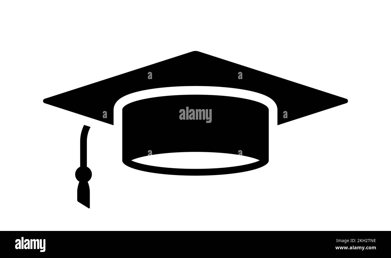 Quadratisches Symbol für akademische Abschlusskappe für Vektorsymbol für Bildungsabschluss Stock Vektor