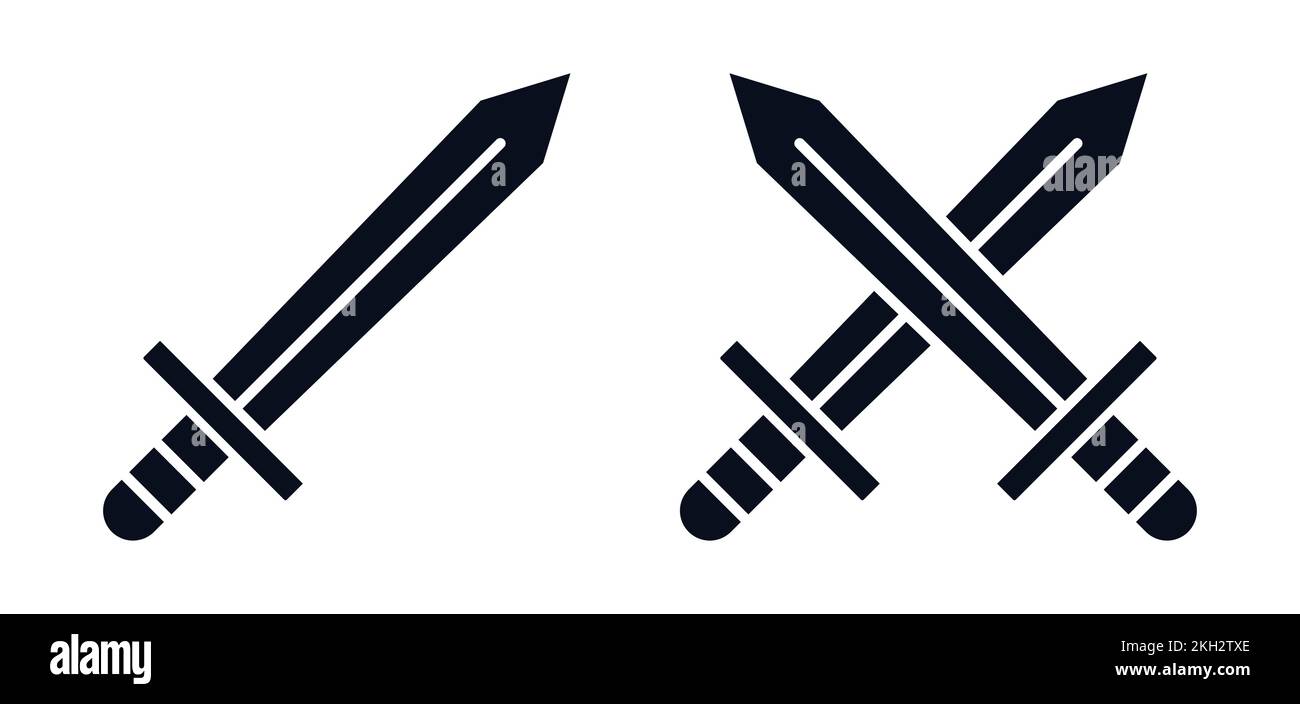 Schwert Klingen Symbol Schwert Waffe Vektor Illustration Symbol Stock Vektor