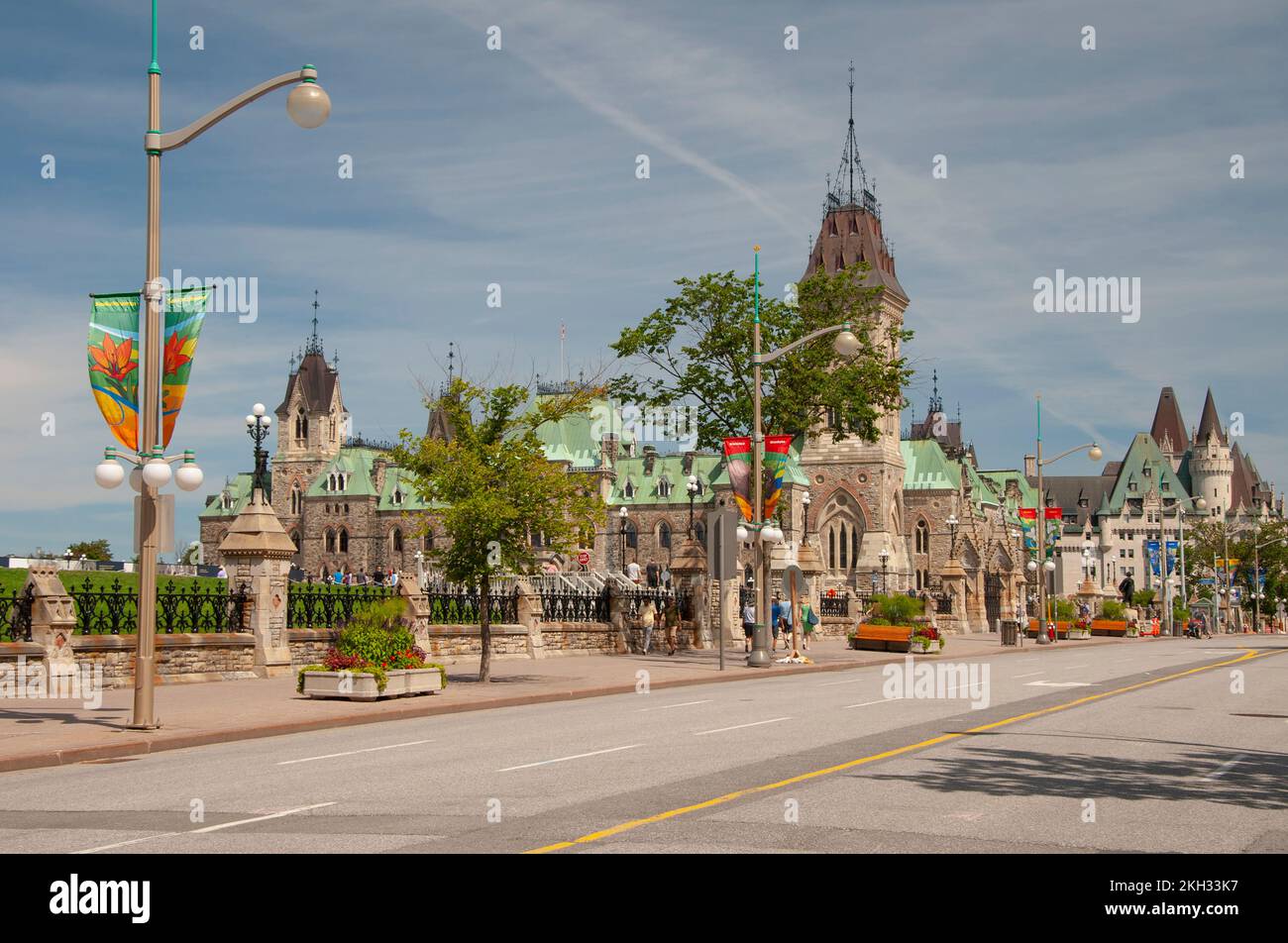 Parliament Building, East Block entlang Wellington Street, Ottawa, Ontario, Kanada Stockfoto