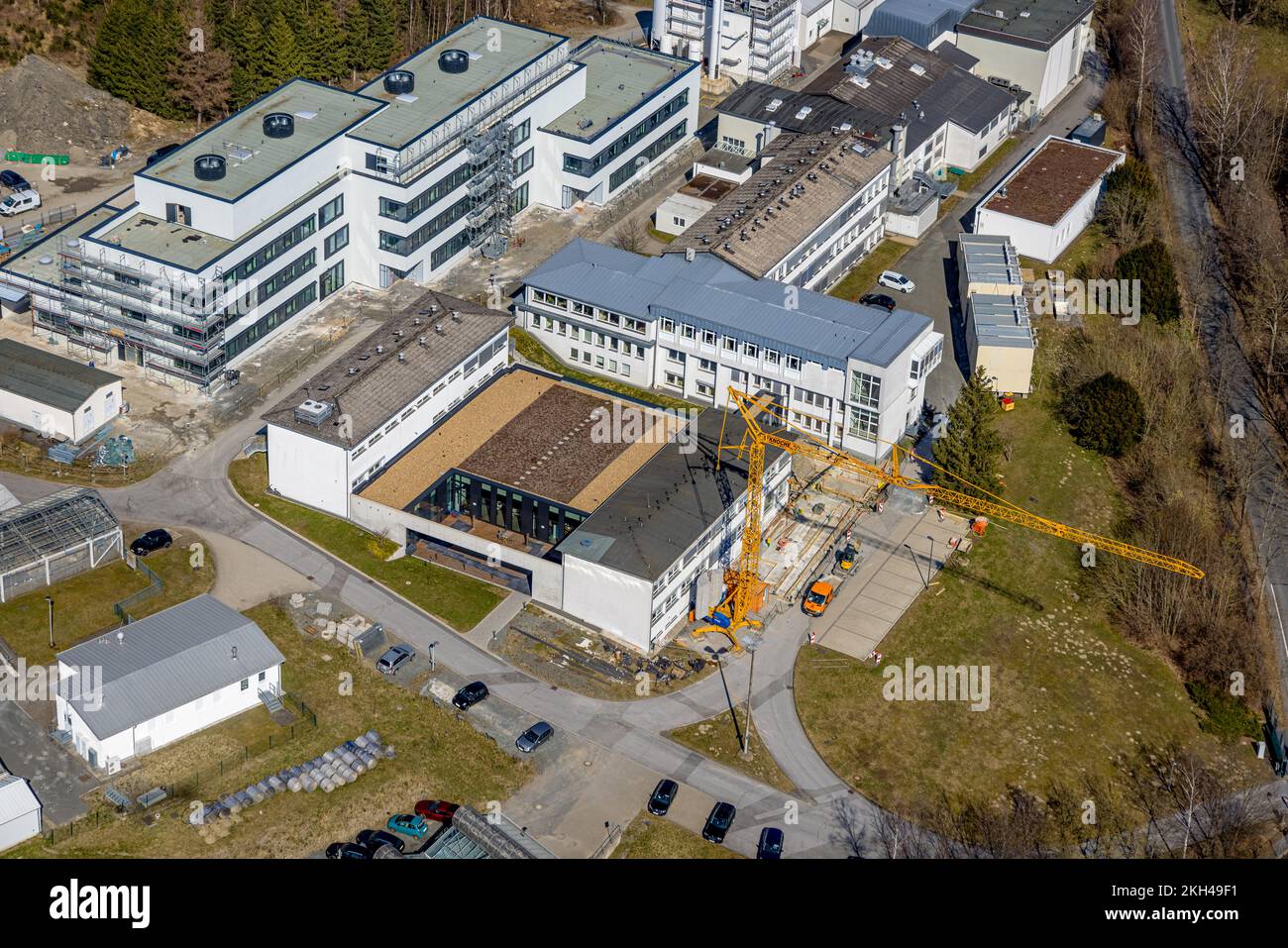 Luftaufnahme, Fraunhofer-Institut für Molekularbiologie und angewandte Ökologie, Grafschaft, Schmallenberg, Sauerland, Nordrhein-Westfalen, Deutschland, DE Stockfoto