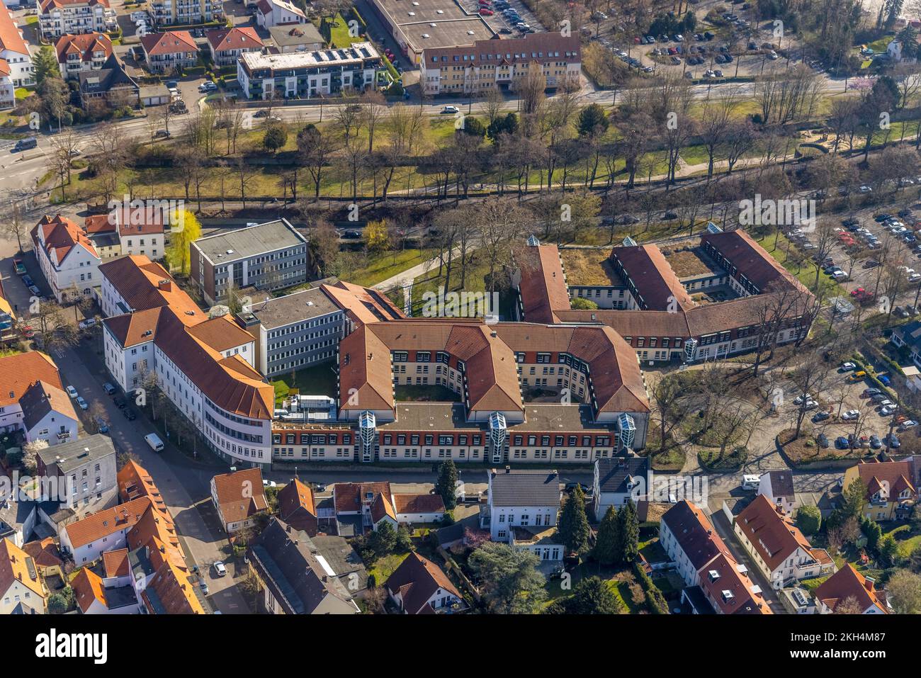 Luftaufnahme, Bezirkshaus Bezirksverwaltung Soest, Osthofen, Soest, Soester Börde, Nordrhein-Westfalen, Deutschland, Behörde, DE, Europa, Aer Stockfoto