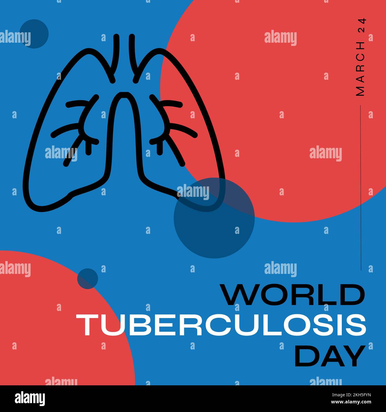 Zur Zusammensetzung des Welttuberkulosetages über Formen und Lungen Stockfoto
