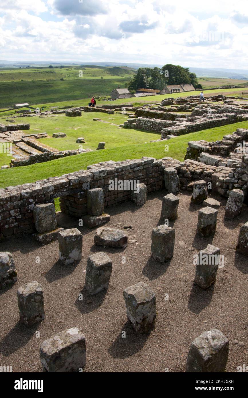 Hausmeister Römisches Fort, Hadrianswand, Northumberland Stockfoto