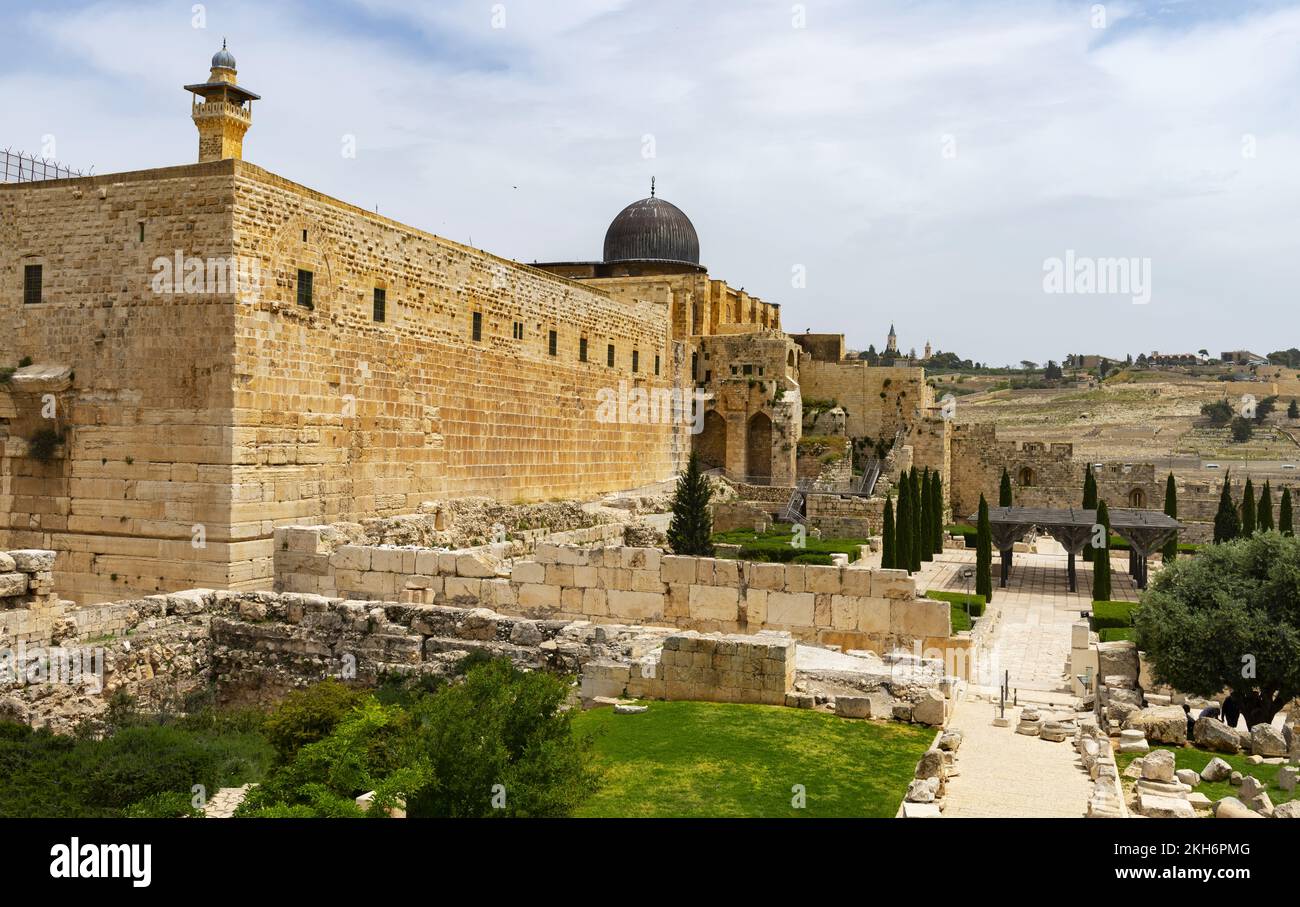 La cupola della roccia e la moschea di al aqsa Fotos und Bildmaterial