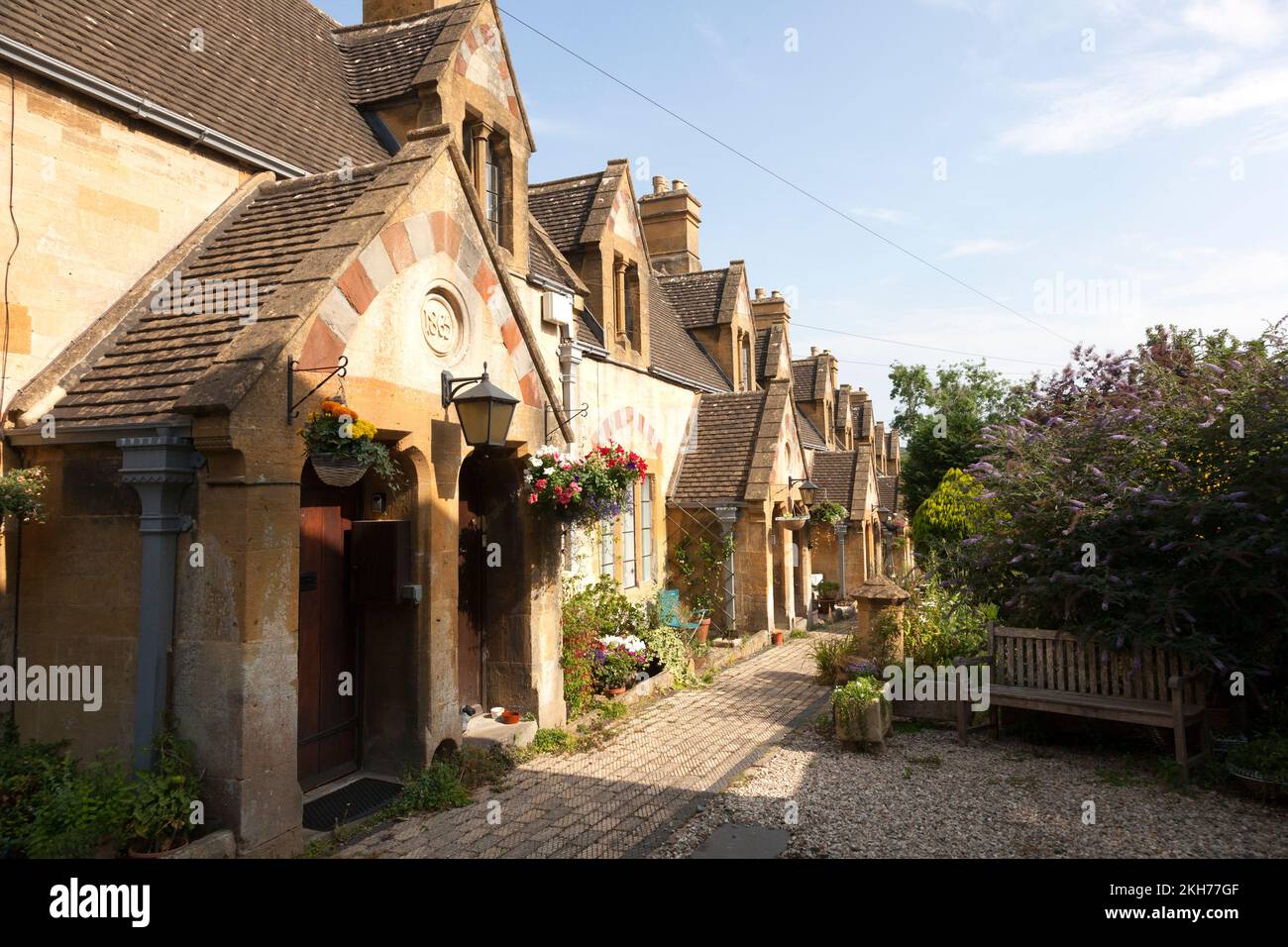 Chandos und Dents Almshäuser, Winchcombe, Glouchestershire Stockfoto