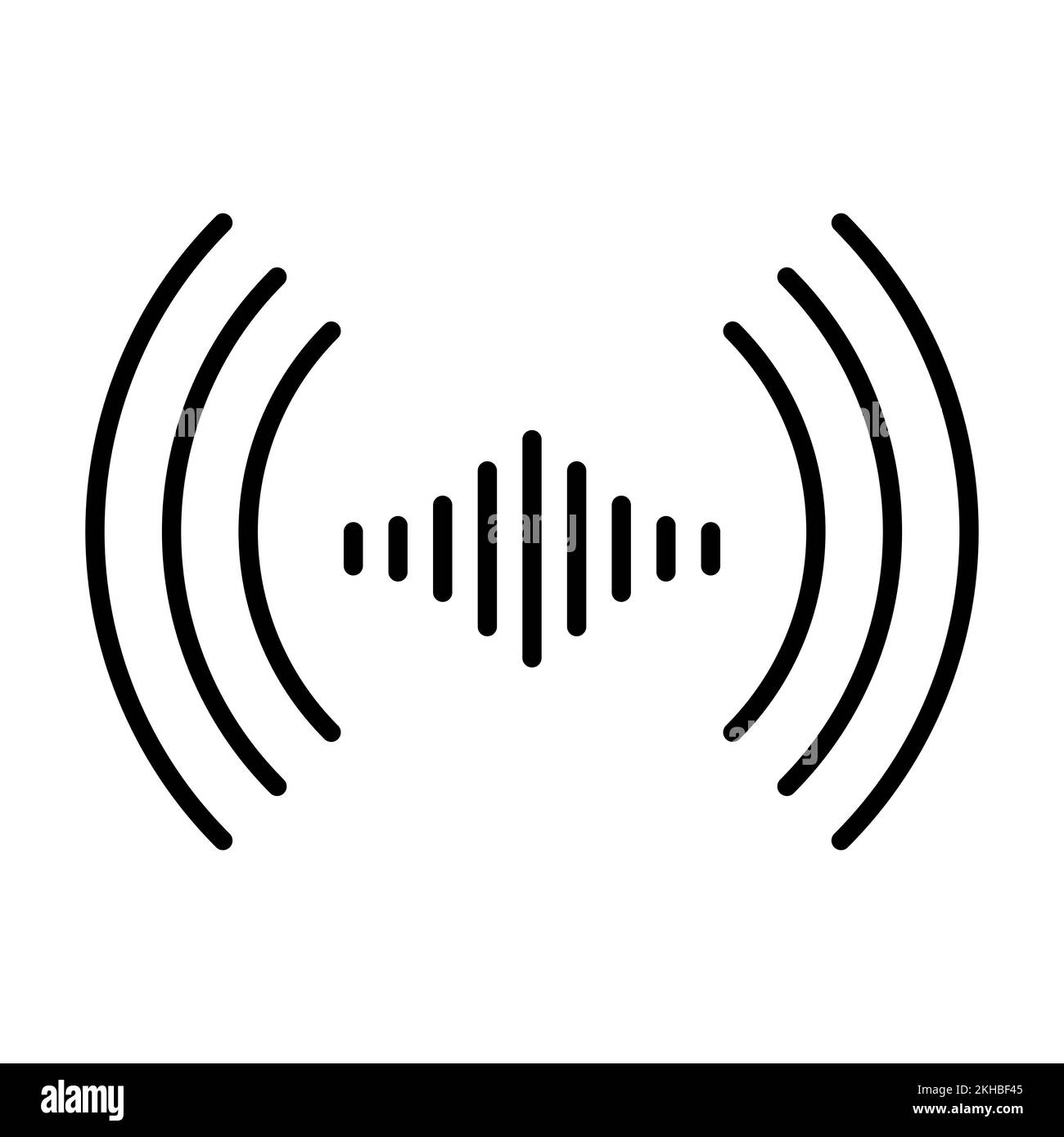 Sound Radio Wave Icon Vector WiFi Sound Signal Verbindung für Grafikdesign, Logo, Website, Social Media, mobile App, UI-Abbildung Stock Vektor