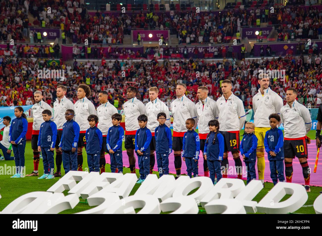 Die belgische Mannschaft beim FIFAWeltmeisterschaftsspiel Katar 2022