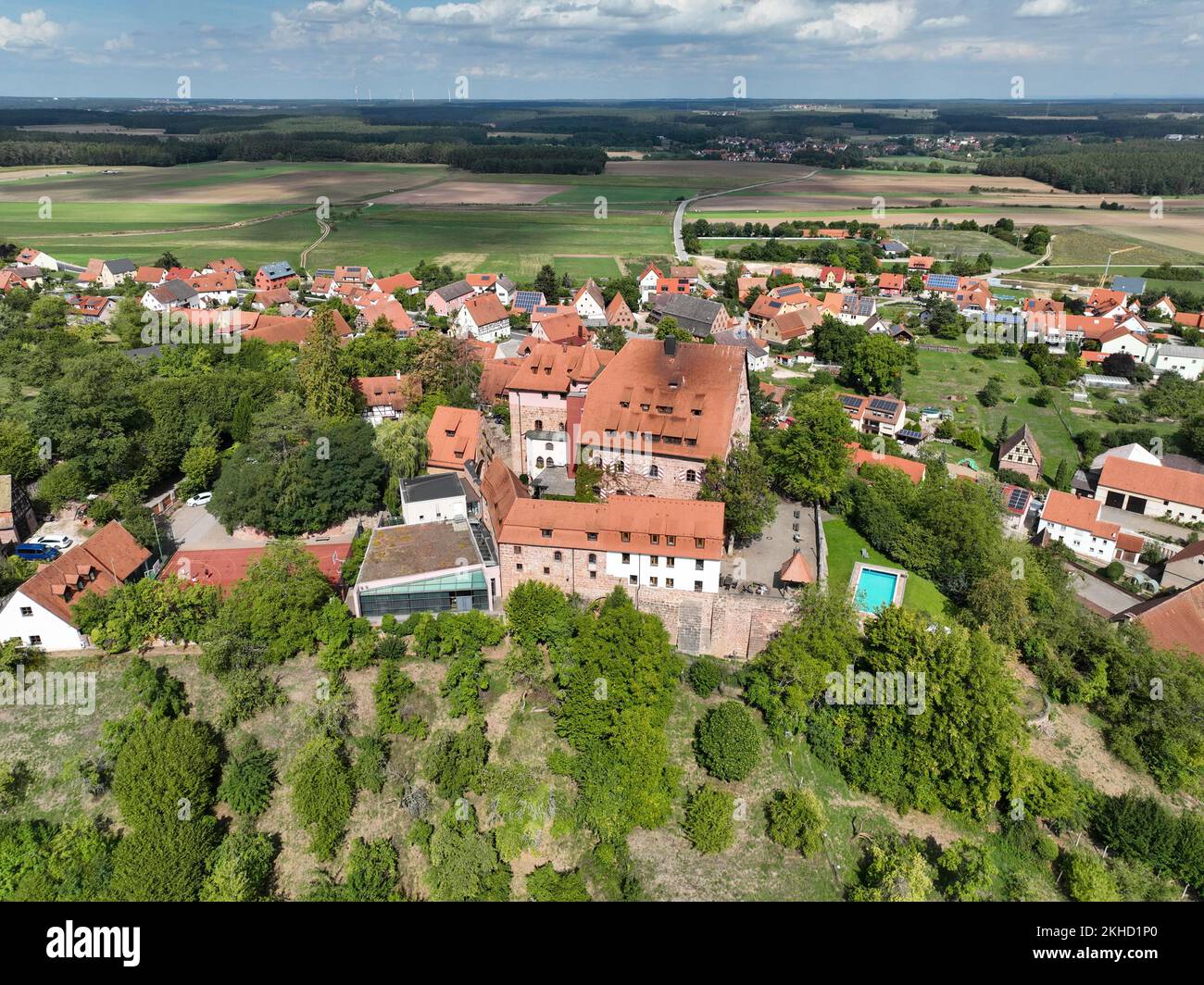Wernfels Castle, heute Jugendherberge, Stadt Spalt, Mittelfrankreich, Bayern, Deutschland, Europa Stockfoto