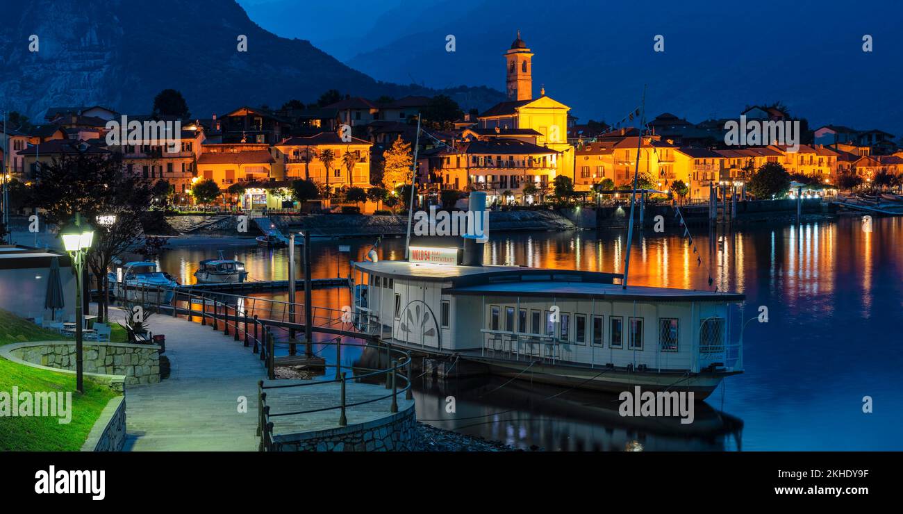 Hafen von Baveno, Feriolo, Lago Maggiore, Piemont, Italien, Lago Maggiore, Baveno, Piemont, Italien, Europa Stockfoto