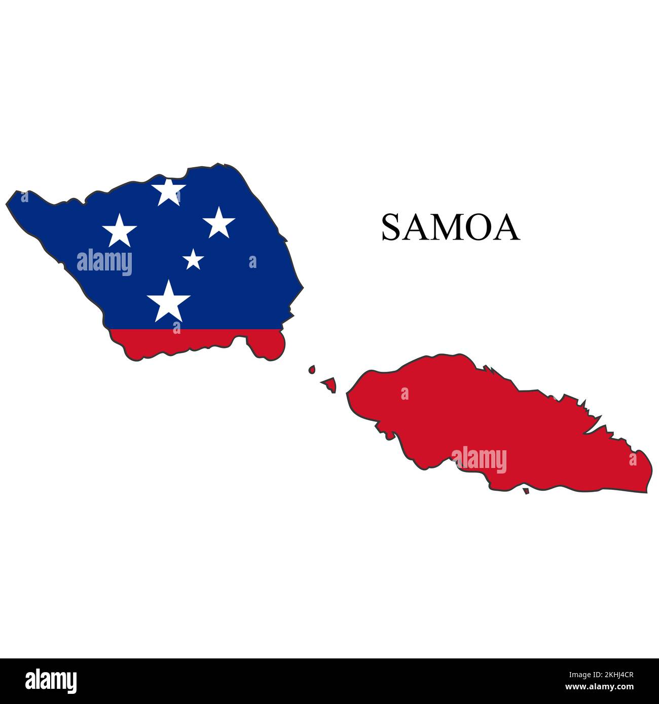 Samoa-Kartenvektordarstellung. Weltwirtschaft. Berühmtes Land. Ozeanien. Polynesien Island Stock Vektor