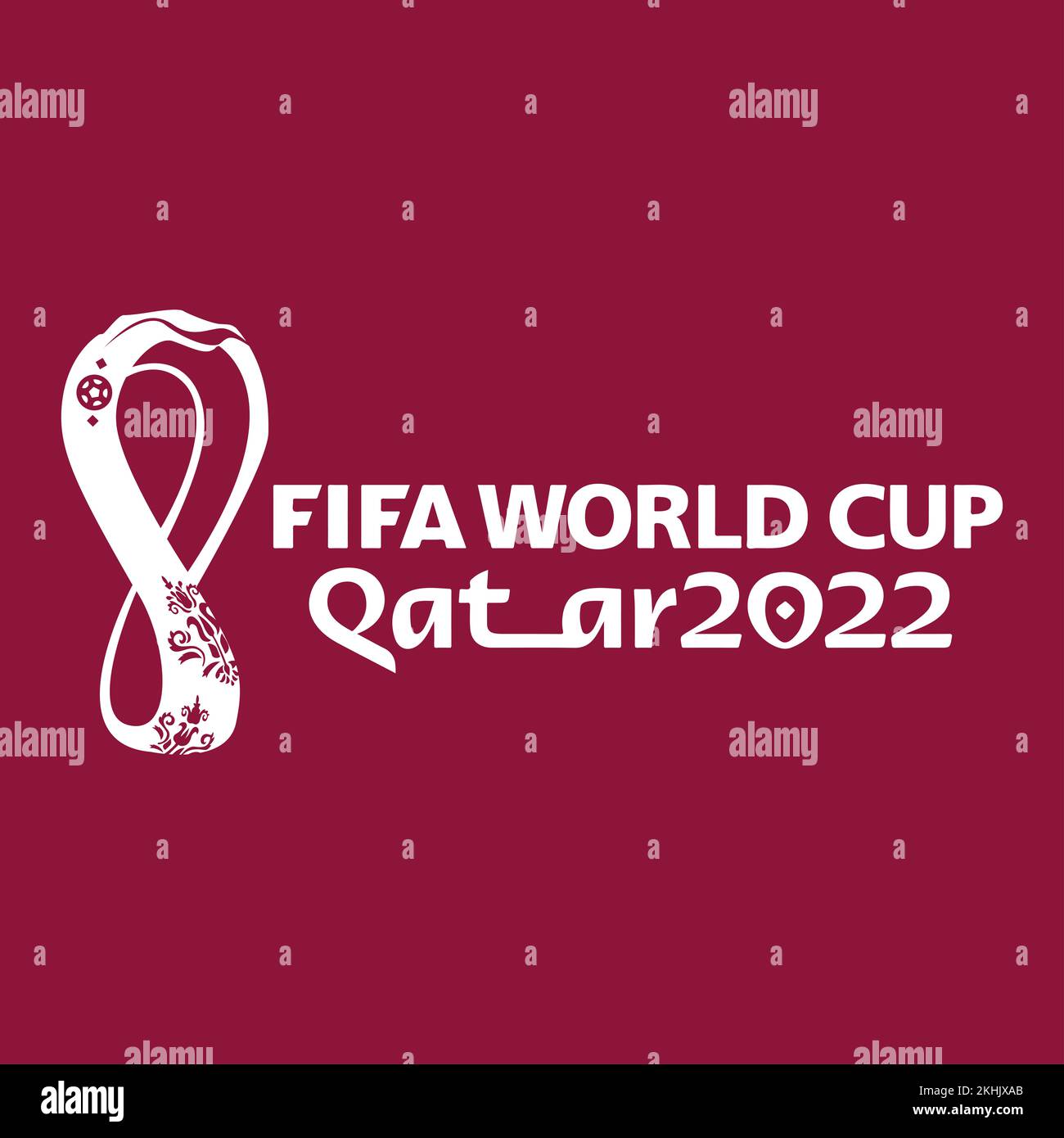 Logo der Quatar FIFA Weltmeisterschaft 2022, Logo der Fußball-Weltmeisterschaft Stockfoto