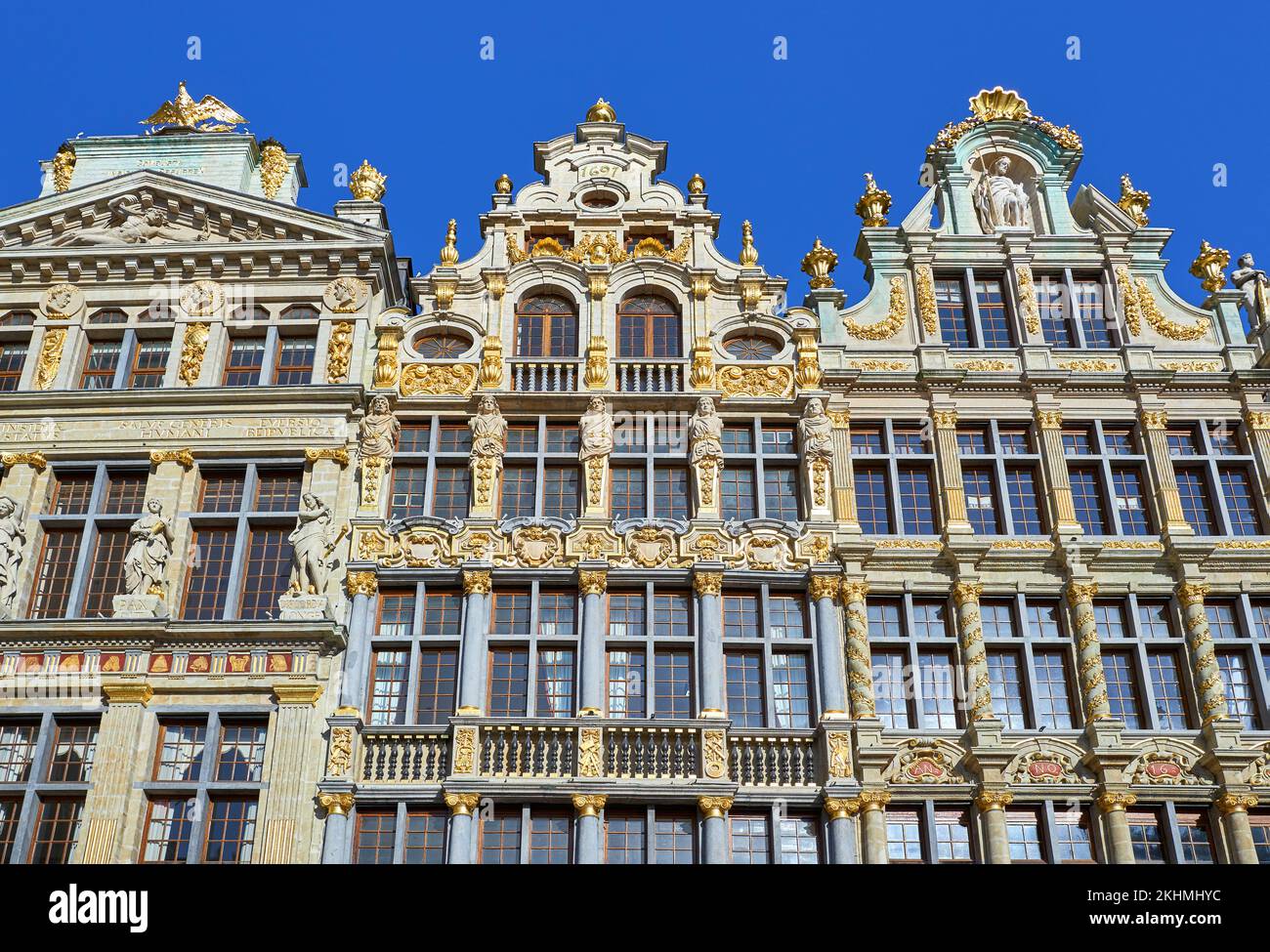 Brüssel, Beigium, die adligen paläste von gilde am Groten Markt Stockfoto