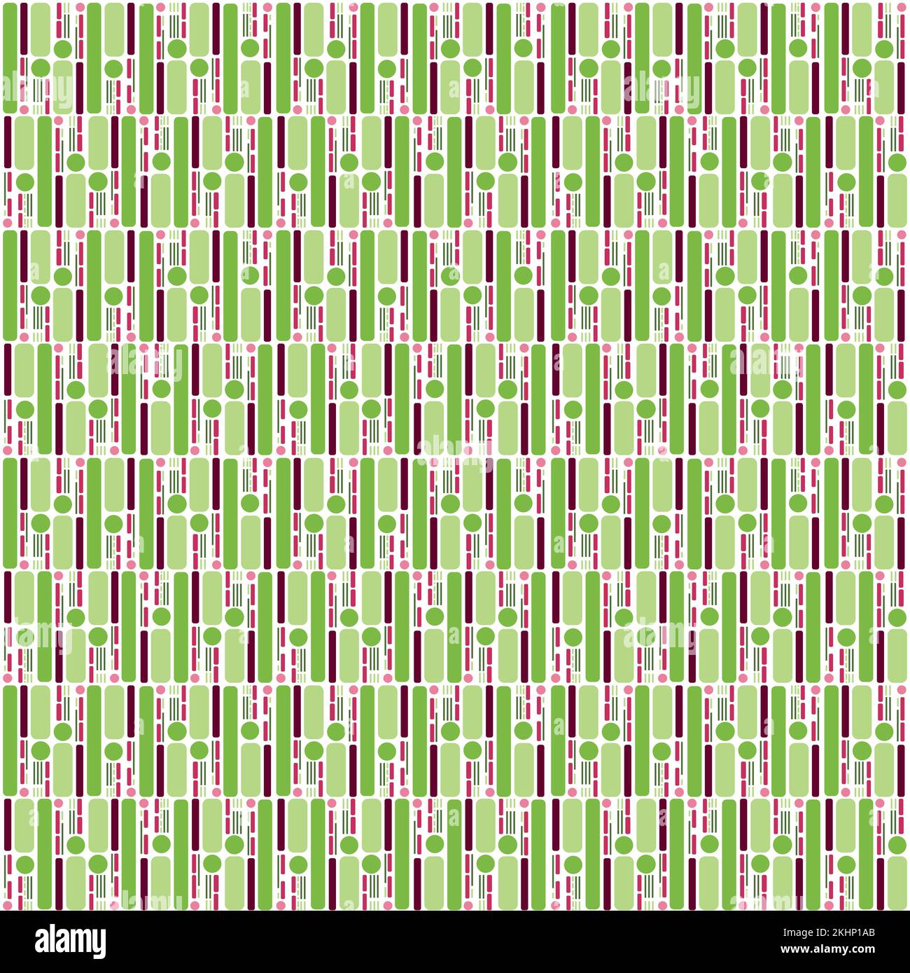 Grünes geometrisches Vektordesign mit nahtlosen Mustern. Kann als Design für andere Textilstoffe oder Tapeten verwendet werden. Hintergrund isoliert. Stock Vektor