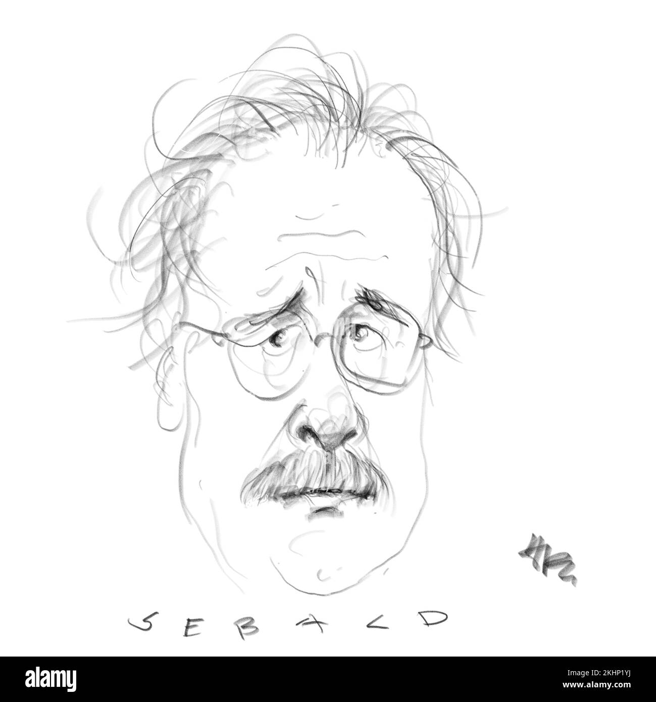 Porträt des Autors W.G. Sebald Stockfoto