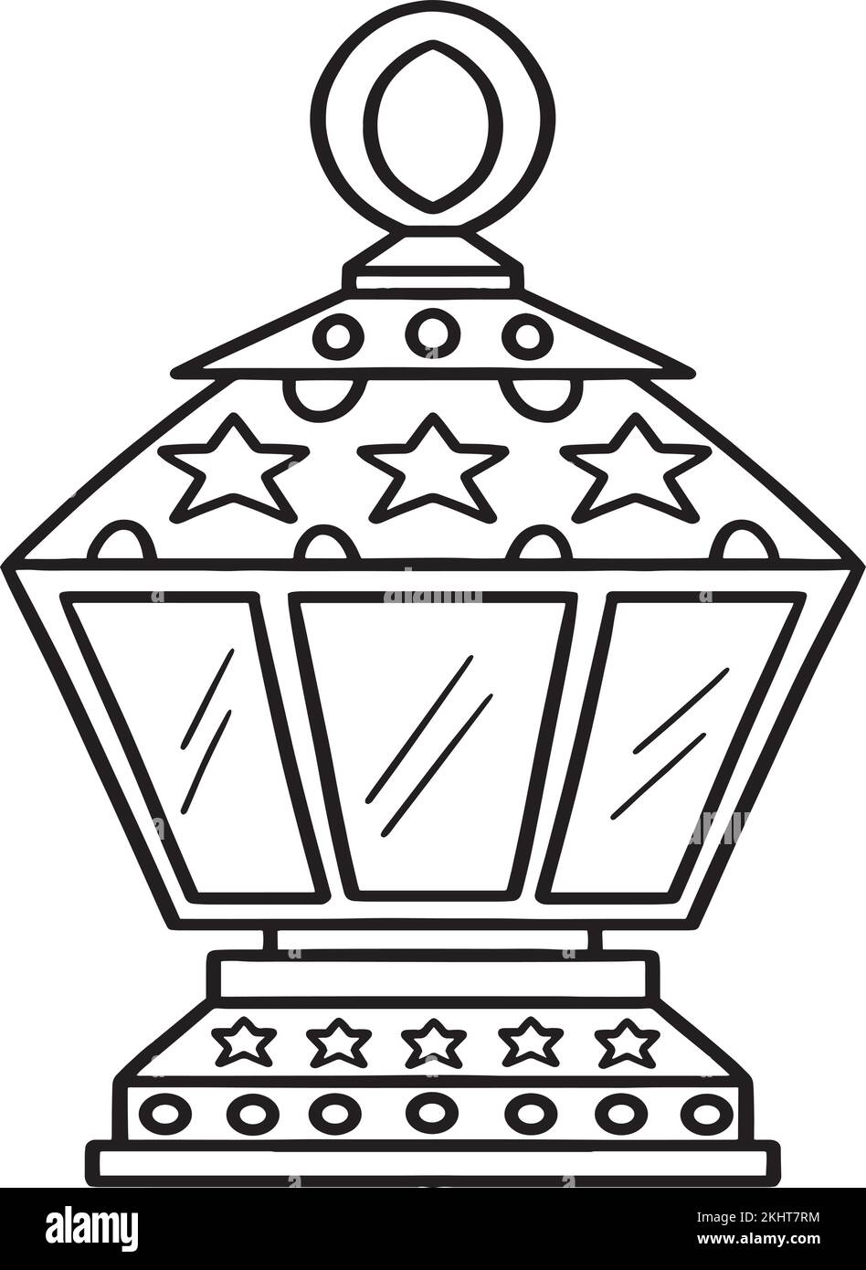 Ramadan Lantern isolierte Malseite für Kinder Stock Vektor