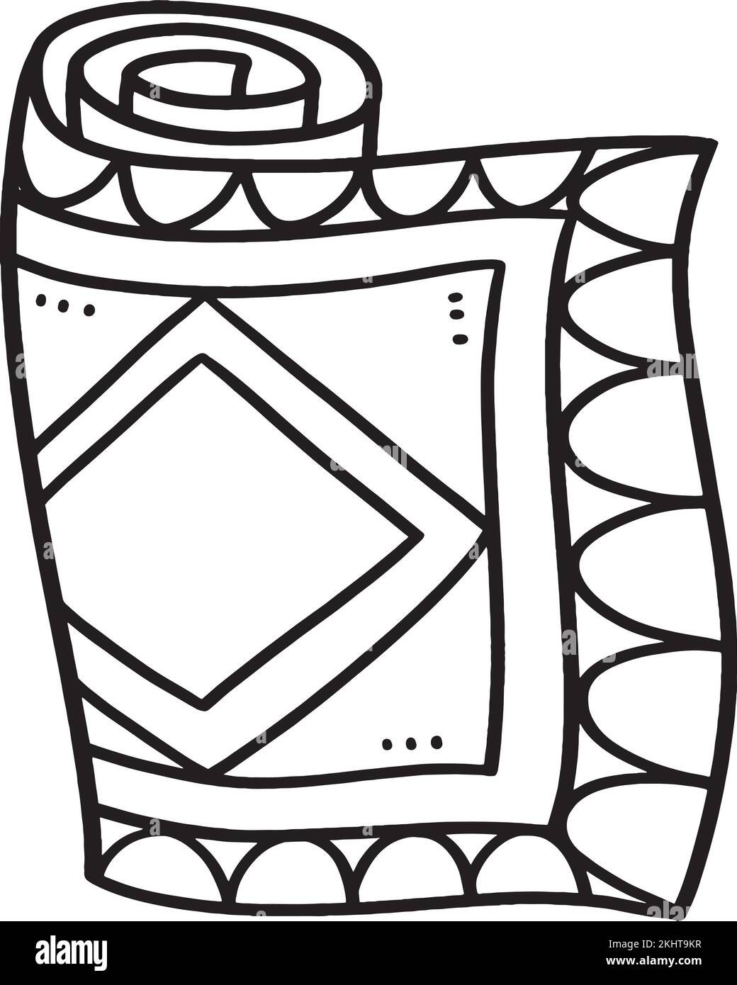 Ramadan Gebetsmatte, isolierte Malseite für Kinder Stock Vektor