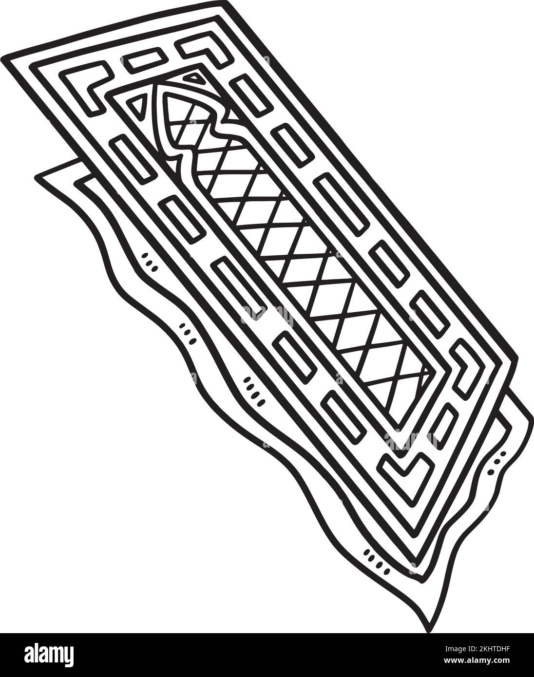 Ramadan Gebetsmatte, isolierte Malseite für Kinder Stock Vektor