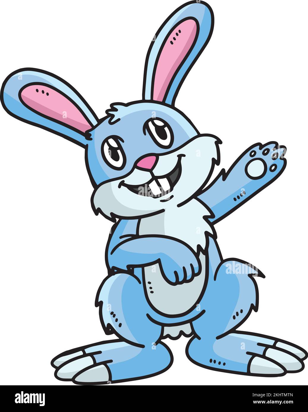 Bunny Stehender Cartoon Mit Farbigem Clipart Stock Vektor