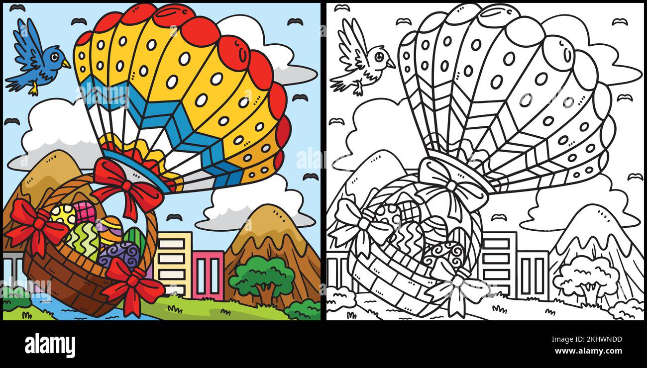 Ostereier im Heißluftballon Stock Vektor Ostereier im Heißluftballon Stock Vektor