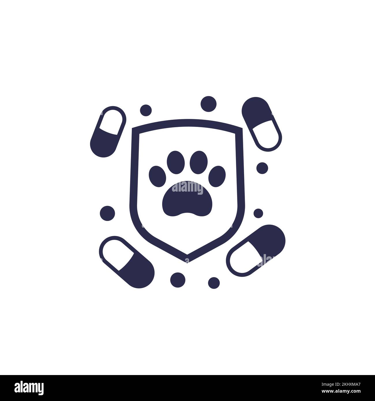Pillen für Haustiere, Symbol für antivirale Medizin Stock Vektor