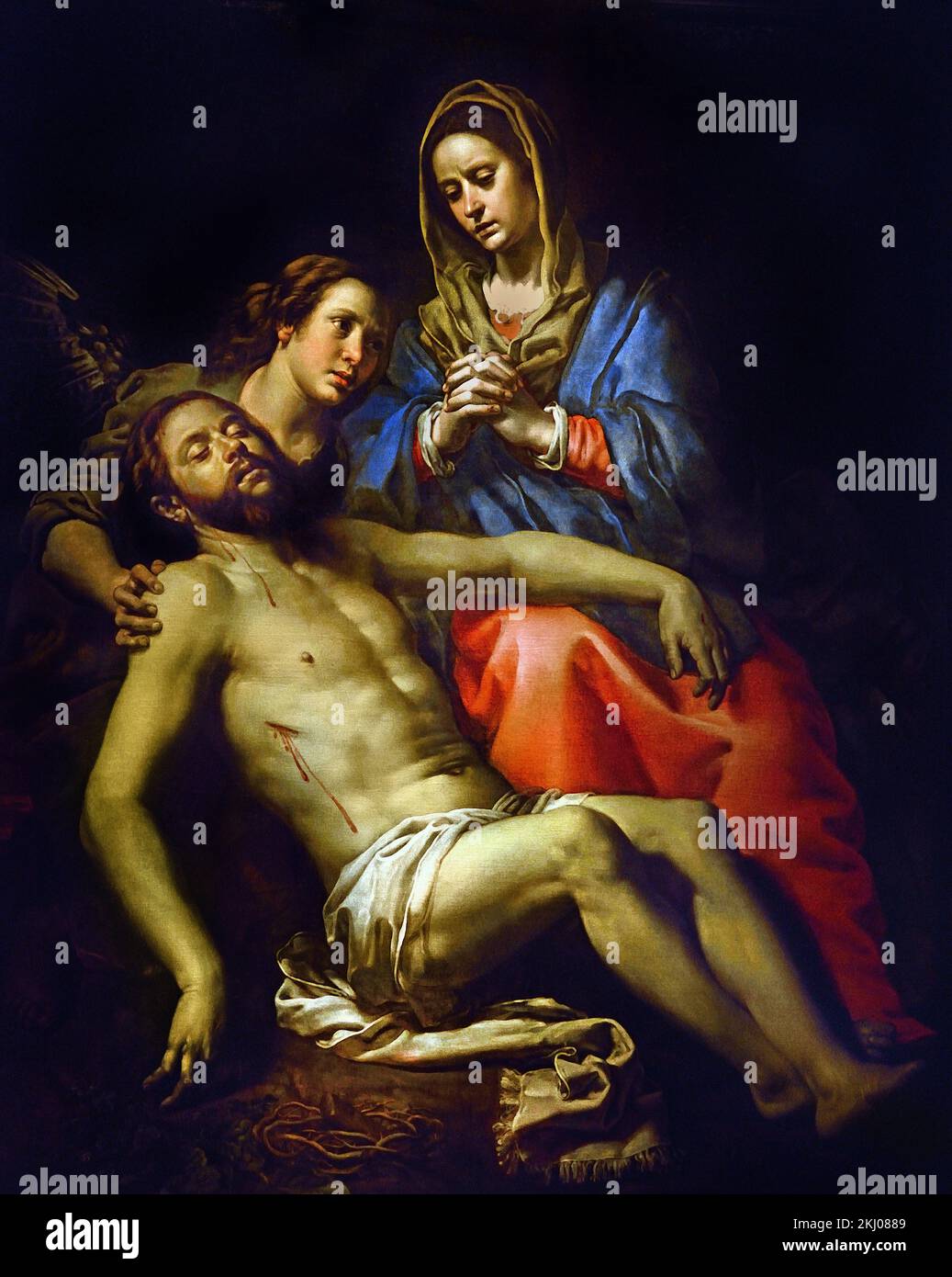 Pieta 1622 von Theodoor - Thedore van Loon 1581-1649 Flämisch Belgien die Niederlande Jungfrau Maria, hält und trauert, Leib Jesu, Maria die Mutter trauert, Leib Jesu, nach der Kreuzigung, Stockfoto