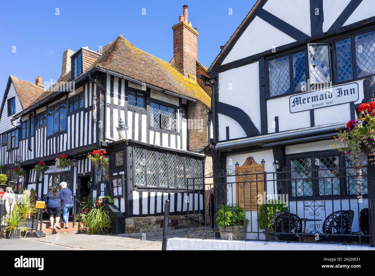 Rye East Sussex Rye Mermaid Inn an der historischen Mermaid Street Rye Sussex England GB Europa Stockfoto