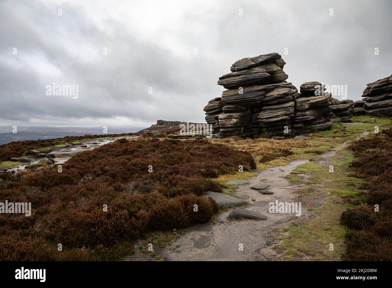 Weißes Tor auf Derwent Edge. Stockfoto
