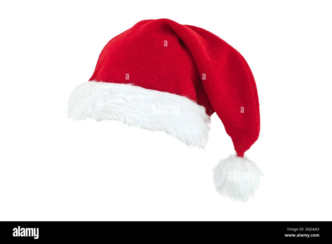 Rote Weihnachtsmann-Mütze isoliert auf transparentem Hintergrund Stockfoto