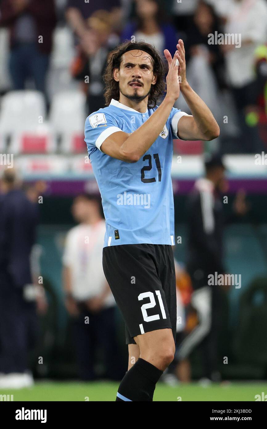 Edinson Cavani aus Uruguay im Anschluss an die FIFA-Weltmeisterschaft 2022, Fußballspiel der Gruppe H zwischen Uruguay und der Republik Korea am 24. November 2022 im Education City Stadium in Doha, Katar - Foto Jean Catuffe / DPPI Stockfoto