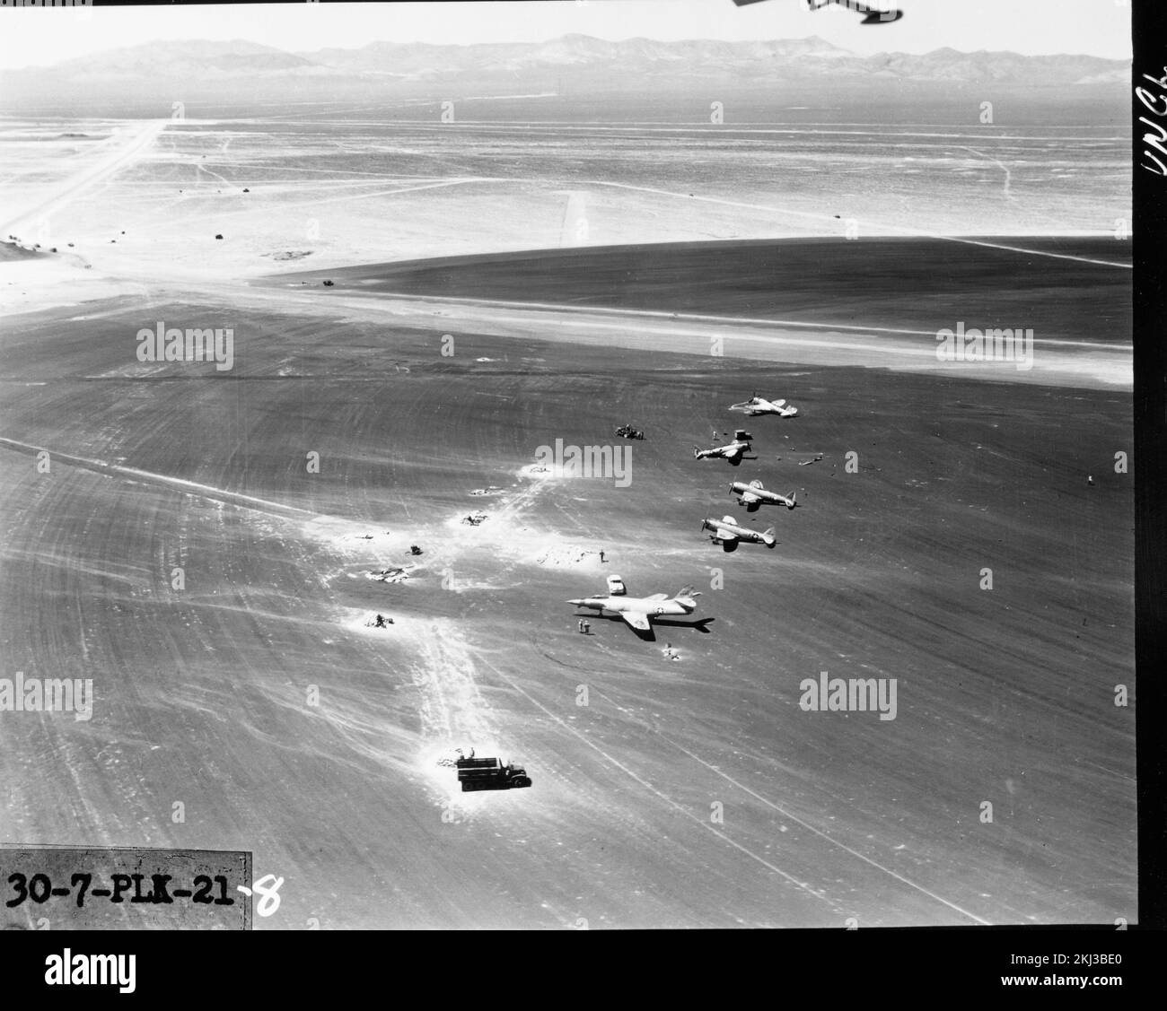 Projekt 30-7 – Testaktivitäten Für Operation Tumbler/Snapper (Testgelände Nevada). Projekt 3,1, Testflugzeug, nach CHARLIE. Fotografien von atmosphärischen Nuklearversuchen auf Pacific Island und Nevada Testgelände. Stockfoto