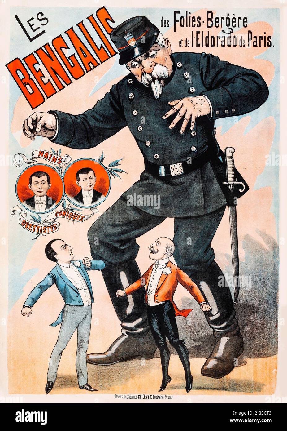Folies Bergère - Les Bengalis (1900er). Französisches Poster. Werbeplakat. Eldorado de Paris. Stockfoto
