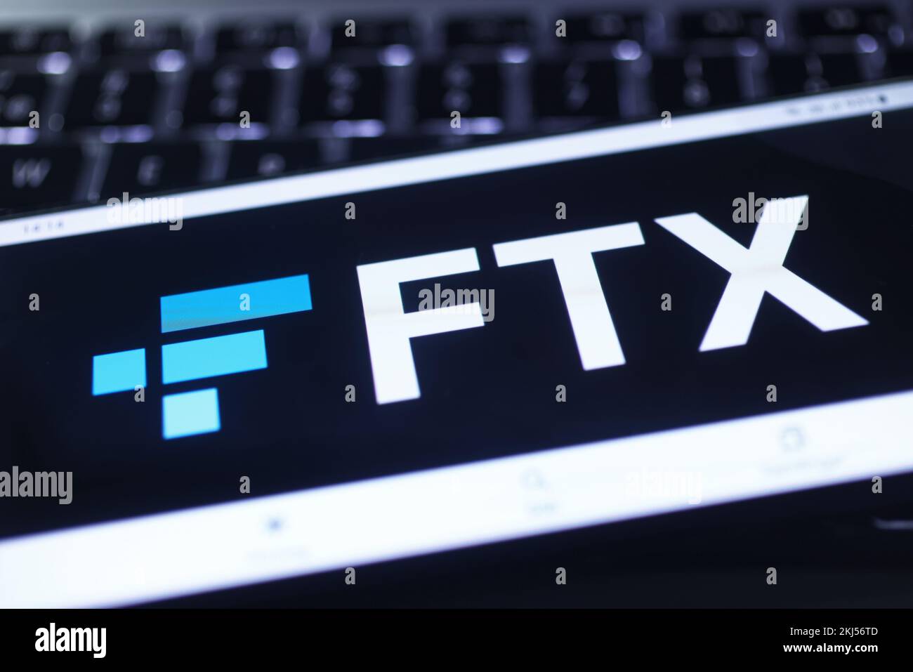 FTX-Logo. FTX ist eine auf den Bahamas basierende Kryptowährungsbörse. Stockfoto