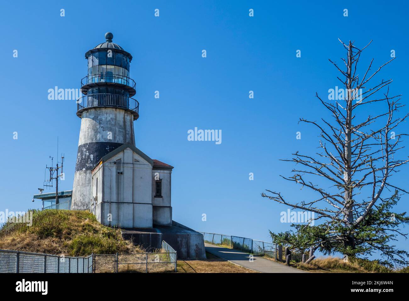 Cape Disappointment Lighthouse, Cape Disappointment State Park, Washington. Stockfoto