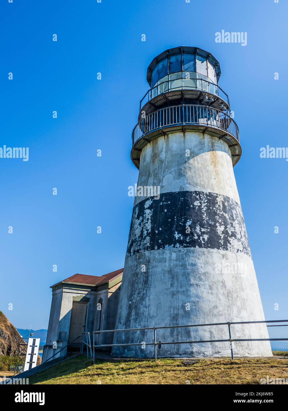 Cape Disappointment Lighthouse, Cape Disappointment State Park, Washington. Stockfoto