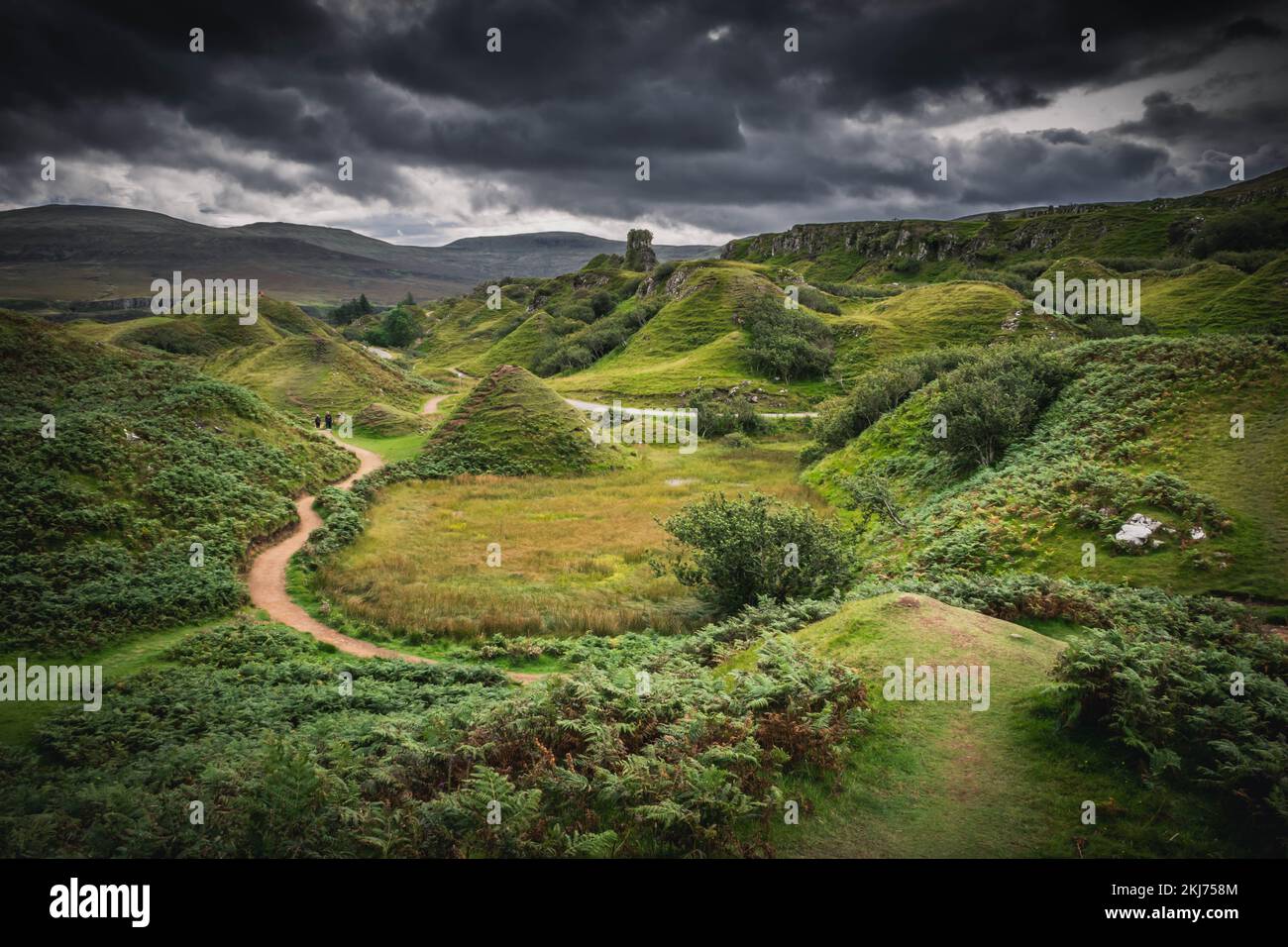 Fee Glyn am bewölkten Tag, Isle of Skye, Schottland Stockfoto