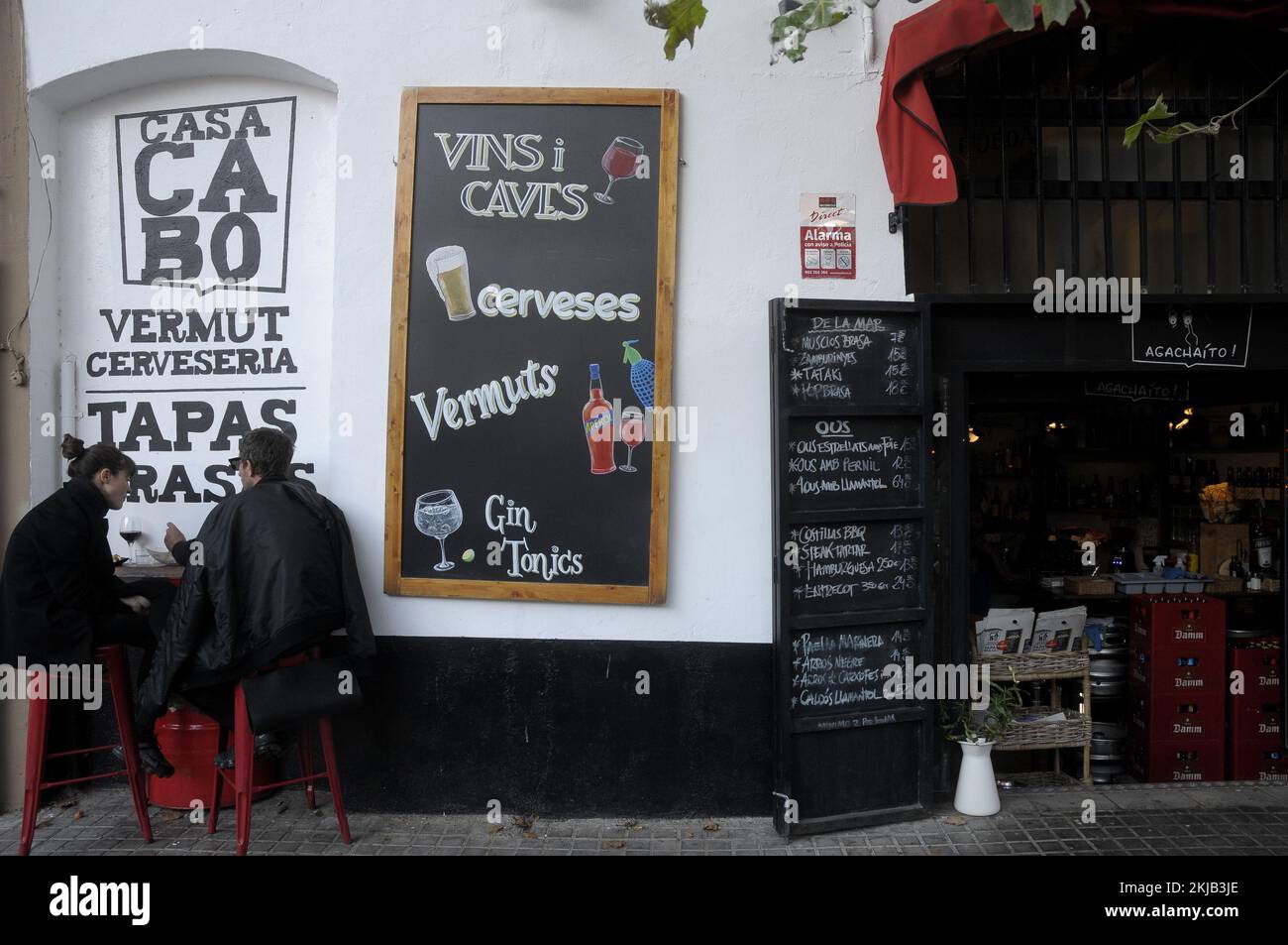 Bar Ca bo, Brcelona, calle Marina. Stockfoto