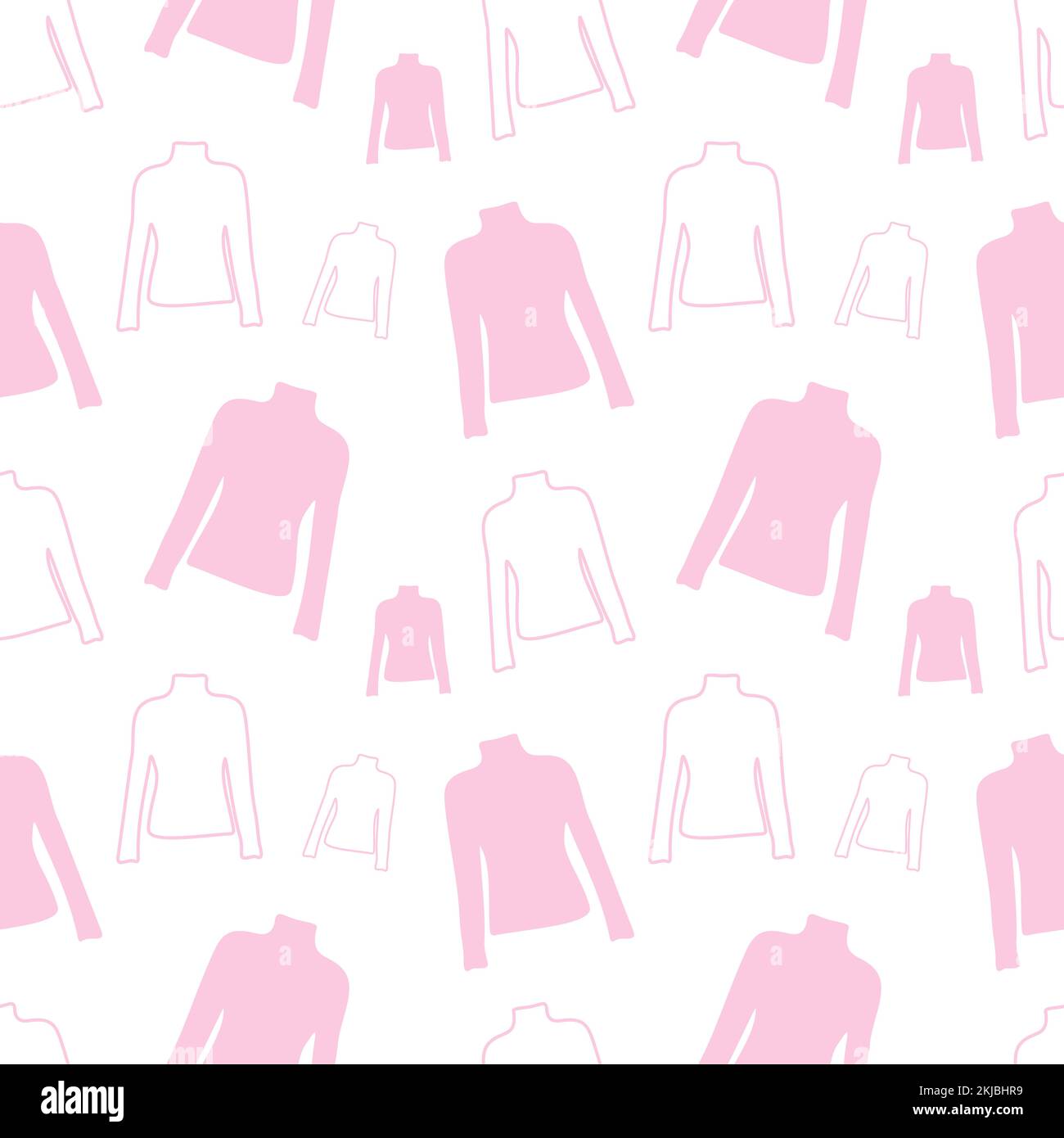 Endloses Muster aus Kurzarm-T-Shirt in trendigen pinkfarbenen Farbtönen. Abstrakter Hintergrund. Sich Wiederholende Textur. Design drucken. Layout für Geschenkpapier, Poster, Postkarten, Gruß- oder Preisetiketten, Banner Stock Vektor