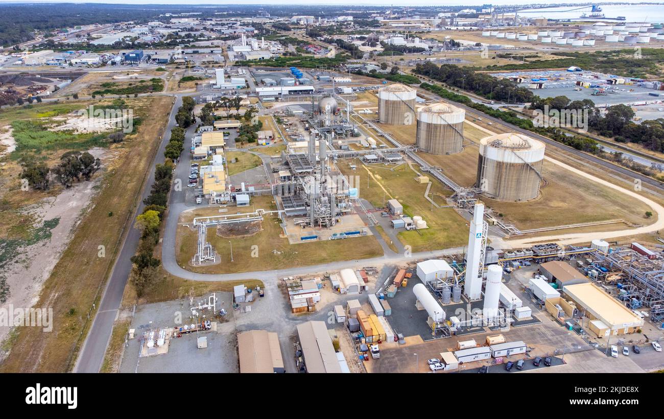 Kleenheat Gas, Flüssiggas, LPG-Produzent, Kwinana Beach, Westaustralien, Australien Stockfoto