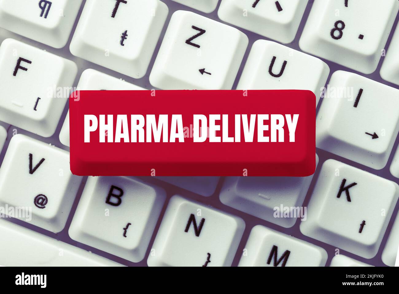 Schreiben Text Pharma Delivery, Business Showcase Versenden Sie Ihre Rezepte direkt von der Apotheke Stockfoto