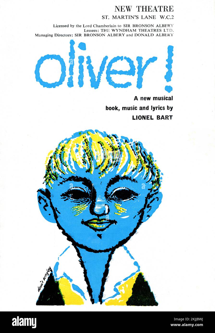 Oliver! Nein! Musikspiel. Das Londoner Theaterprogramm. 1960. Stockfoto