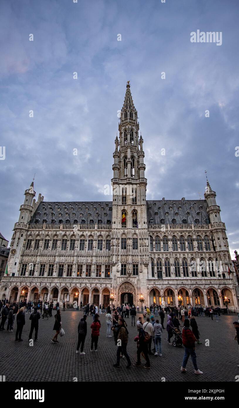 Das gotische Wahrzeichen des Brüsseler Rathauses in Brüssel Stockfoto