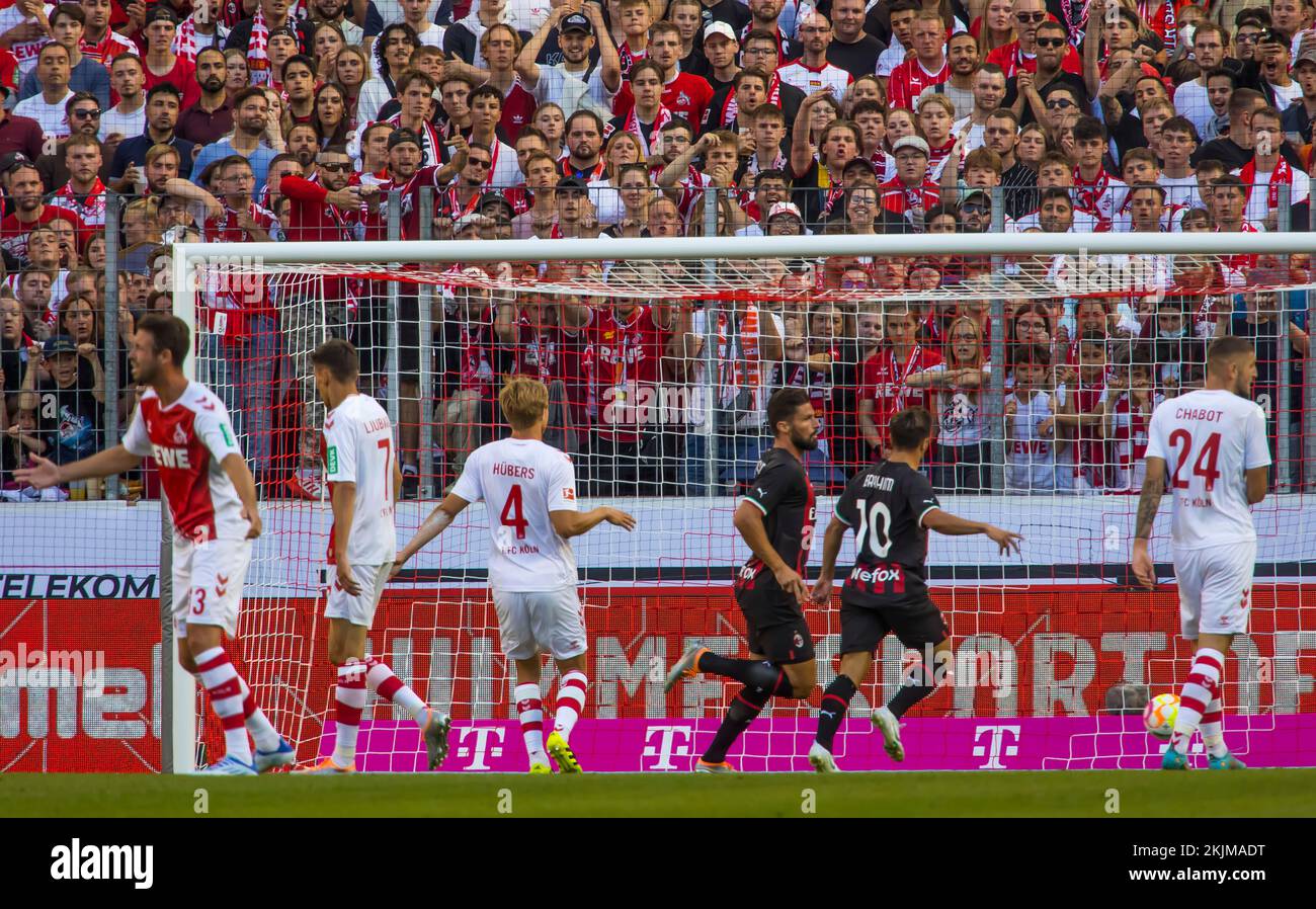 Telekom Cup 2022, 16.07.2022, Rhein Energie Stadion Köln, 1.FC Köln-AC Mailand 1:2, Ziel 0:1 von Olivier GIROUD (AC Mailand) Stockfoto