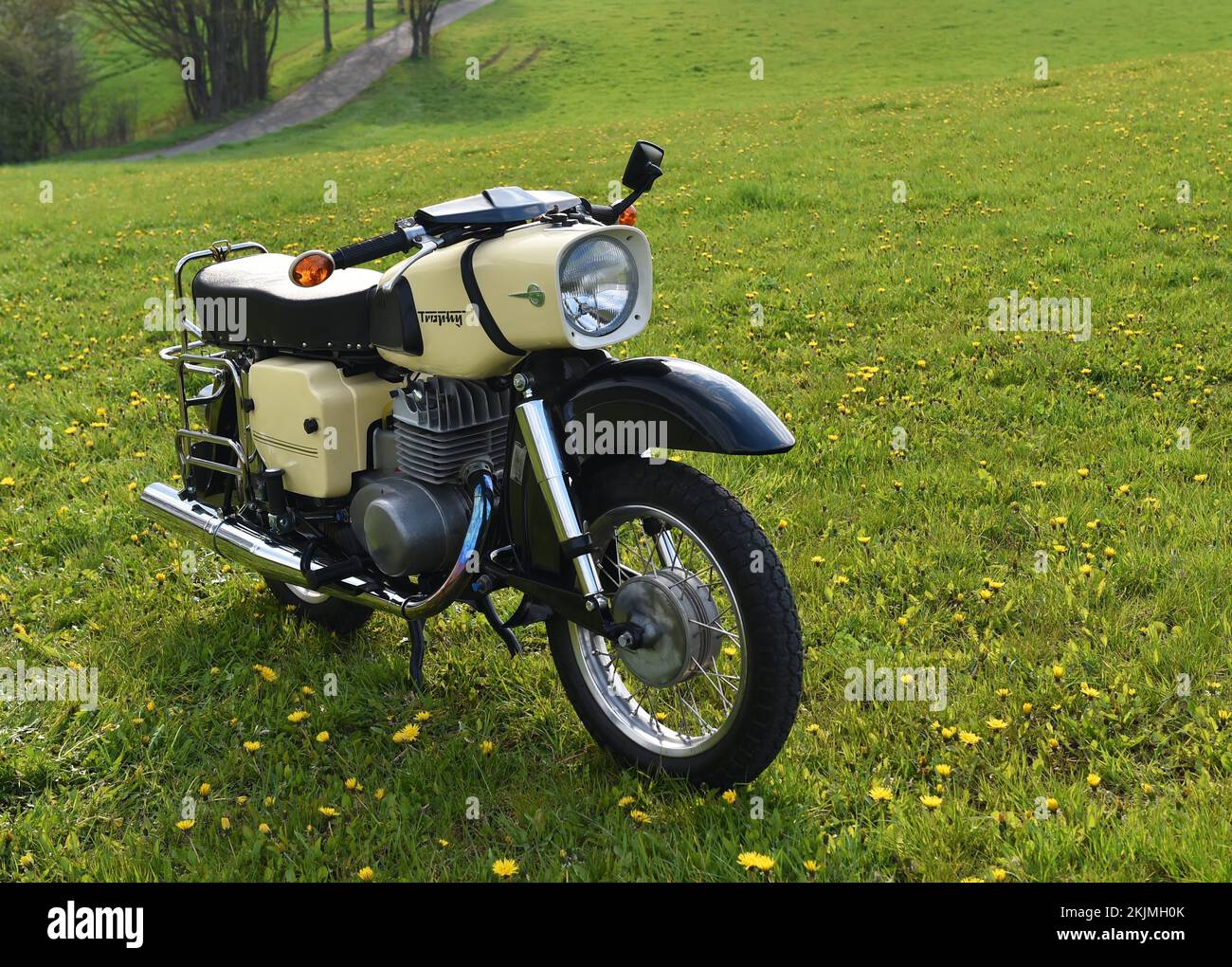 Oldtimer-Motorrad der DDR MZ es 250, Hessen, Deutschland, Europa  Stockfotografie - Alamy