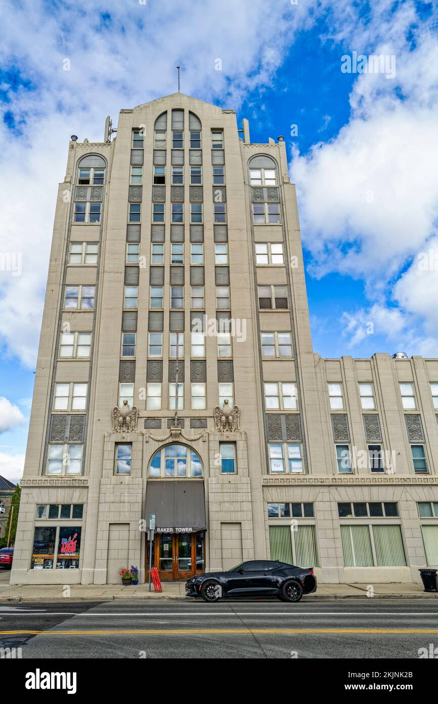 Der Baker Tower ist ein Wahrzeichen in Baker City, Oregon, USA Stockfoto